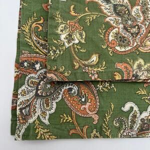 William Sonoma Green Paisley 100% Cotton Replacement Cloth Napkins x2